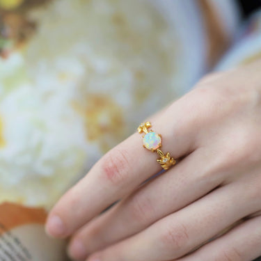 Opal Flower Ring