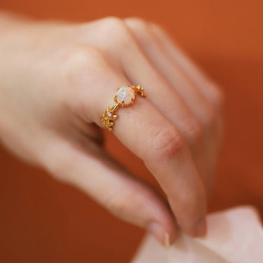 Opal Flower Ring