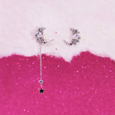 Crescent Moon & Stars Earrings