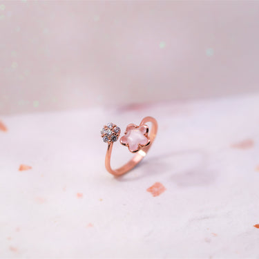 Rose Quartz Flower Ring